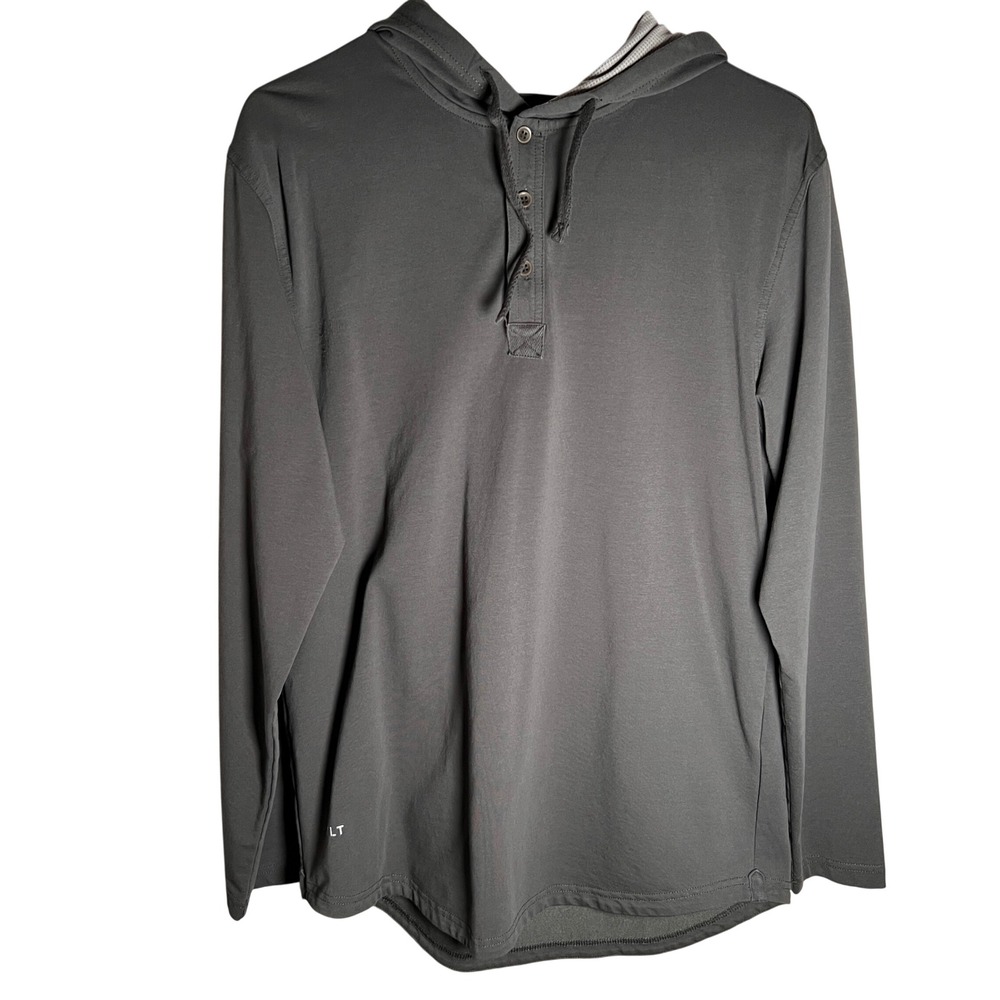 BYLT Basics Men's Lux Charcoal Gray Henley Hoodie Size M